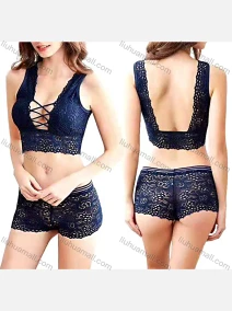 Wholesale Women's Embroidered Guipure Lace Bra & Brief 2 Pieces Sets, LIUHUA CLOTHING WHOLESALE