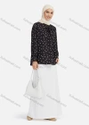 Wholesale Women's Casual Floral Print Mock Neck Key-hole Long Sleeve Blouse 1375# - Liuhuamall