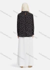 Wholesale Women's Casual Floral Print Mock Neck Key-hole Long Sleeve Blouse 1375# - Liuhuamall