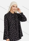 Wholesale Women's Casual Floral Print Mock Neck Key-hole Long Sleeve Blouse 1375# - Liuhuamall
