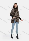 Wholesale Women's Casual High Neck Split Side Loose Fit Allover Print Cape 1206# - Liuhuamall