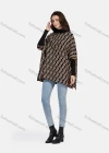 Wholesale Women's Casual High Neck Split Side Loose Fit Allover Print Cape 1206# - Liuhuamall