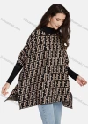 Wholesale Women's Casual High Neck Split Side Loose Fit Allover Print Cape 1206# - Liuhuamall