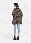Wholesale Women's Casual High Neck Split Side Loose Fit Allover Print Cape 1206# - Liuhuamall