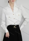 Wholesale Women's Elegant Lapel Long Sleeve Button Down Flap Pockets Plain Shirts 978674# - Liuhuamall