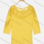 Wholesale Women's Casual Plain Embroidered Rhinestone Round Neck Blouse preview