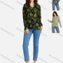 Wholesale Women's Casual Leaves & Floral Print Buttons Down Long Sleeve Shirt preview