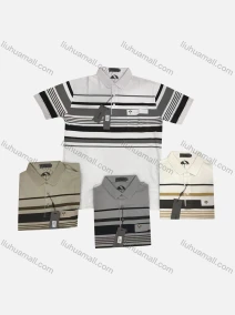 Wholesale Men's Casual Striped Short Sleeve Patch Pocket Polo Shirts, LIUHUA CLOTHING WHOLESALE