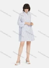Wholesale Women's Casual 3/4 Sleeve Collared Button Down Striped Shirt Dress - Liuhuamall