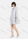 Wholesale Women's Casual 3/4 Sleeve Collared Button Down Striped Shirt Dress - Liuhuamall