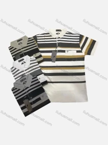 Wholesale Men's Casual Striped Colorblock Short Sleeve Patch Pocket Polo Shirts, LIUHUA CLOTHING WHOLESALE