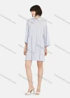 Wholesale Women's Casual 3/4 Sleeve Collared Button Down Striped Shirt Dress - Liuhuamall