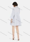 Wholesale Women's Casual 3/4 Sleeve Collared Button Down Striped Shirt Dress - Liuhuamall