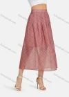 Wholesale Women's Elastic Waist Plaid Print Ruffle Hem Maxi Skirt - Liuhuamall