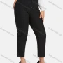 Wholesale Women's Casual Plus Size High Elastic Plaid Print Stright Leg Pants With Drawstring 33108# preview