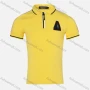 Wholesale Boys Casual Plain Striped Trim Zigzag Metal Embroidery Quarter Zip Polo Shirt preview