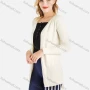 Wholesale Women's Casual Plain Fringe Trim Rib-knit Dual Pocket Cardigan preview