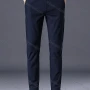 Wholesale Men's Casual Button Closure Plain Straight Leg Pants preview