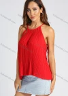 Wholesale Women's Chiffon Plain Ruched Cami Top - Liuhuamall