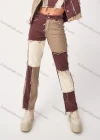 Wholesale Women's Fashion Colorblock Patchwork Frayed Raw Trim Patch Pocket Jeans - Liuhuamall