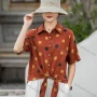 Wholesale Women's Linen Collared Half Sleeve Polka Dot Blouse Print Loose Fit Shirt preview