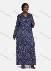 Wholesale Women's Vintage V Neck Long Sleeve Button Front Allover Floral Print Maxi Nightgown - Liuhuamall