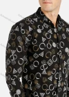 Wholesale Men's Casual Allover Geometric Print Button Down Shirt - Liuhuamall