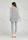 Wholesale Women's Casual Plain Crew Neck Side Slit Long Sleeve Mohair Sweater HB1066# - Liuhuamall