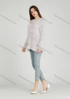 Wholesale Women's Casual Plain Crew Neck Side Slit Long Sleeve Mohair Sweater HB1067# - Liuhuamall