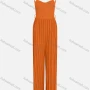 Wholesale Women's Boho Plain Cold Shoulder Crop Cami Pleated Jumpsuit preview