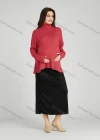 Wholesale Casual Plain Turtleneck Side Slit Long Sleeve Ribbed Maternity Sweater HB1068# - Liuhuamall
