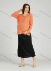 Wholesale Casual Plain V Neck Side Slit Long Sleeve Cable Knit Maternity Sweater HB1070# - Liuhuamall