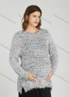 Wholesale Casual Plain Crew Neck Side Slit Long Sleeve Mohair Maternity Sweater HB1066# - Liuhuamall