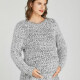 Casual Plain Crew Neck Side Slit Long Sleeve Mohair Maternity Sweater HB1066# Gray&White Clothing Wholesale Market -LIUHUA