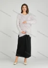 Wholesale Casual Plain Crew Neck Side Slit Long Sleeve Mohair Maternity Sweater HB1067# - Liuhuamall