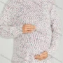 Wholesale Casual Plain Crew Neck Side Slit Long Sleeve Mohair Maternity Sweater HB1067# preview