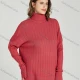 Wholesale Casual Plain Turtleneck Side Slit Long Sleeve Ribbed Maternity Sweater HB1068# Red Clothing Wholesale Market Liuhua