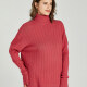 Casual Plain Turtleneck Side Slit Long Sleeve Ribbed Maternity Sweater HB1068# Red Clothing Wholesale Market -LIUHUA