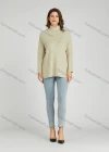Wholesale Women's Casual Plain Turtleneck Side Slit Long Sleeve Ribbed High Low Hem Sweater HB1069# - Liuhuamall