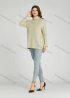 Wholesale Women's Casual Plain Turtleneck Side Slit Long Sleeve Ribbed High Low Hem Sweater HB1069# - Liuhuamall
