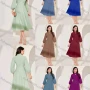 Wholesale Women's Casual Plain Mock Neck Cut Out Puff Sleeve Midi Dress preview