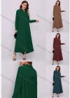 Wholesale Women's Casual Plain Collared Button Down Long Sleeve Maxi Shirt Dress - Liuhuamall