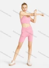 Wholesale Women's Sporty Plain Cropped Cami Top & Biker Shorts Set - Liuhuamall