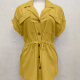 Women's Casual Lapel Pockets Button Down Drawstring Shirt Dress 16# Clothing Wholesale Market -LIUHUA