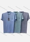Wholesale Men's Casual Plain Striped Print Short Sleeve Patch Pocket Polo Shirt 166# - Liuhuamall