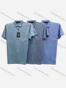Wholesale Men's Casual Striped Print Short Sleeve Patch Pocket Polo Shirt 233#, LIUHUA CLOTHING WHOLESALE