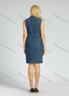 Wholesale Women's Denim Collared Distressed Button Down Ripped Raw Hem Sleeveless Dress With Belt - Liuhuamall