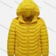 Wholesale Kids Casual Hooded Long Sleeve Zipper Pocket Thermal Puffer Jacket Yellow Clothing Wholesale Market Liuhua