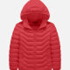 Kids Casual Hooded Long Sleeve Zipper Pocket Thermal Puffer Jacket Red Clothing Wholesale Market -LIUHUA