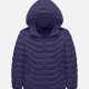 Kids Casual Hooded Long Sleeve Zipper Pocket Thermal Puffer Jacket Navy Clothing Wholesale Market -LIUHUA